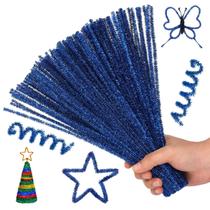 Limpadores de cachimbo Hssugi 100PCS Christmas Craft Supplies Blue