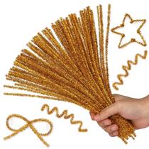 Limpadores de cachimbo Hssugi 100PCS Christmas Craft Supplies Golden