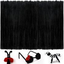 Limpadores de cachimbo IOOLEEM Black Chenille Stems 200 unidades Limpadores de cachimbo IOOLEEM Black Chenille Stems 200 unidades