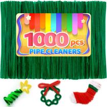 Limpadores de cachimbo IOOLEEM Christmas Green Chenille Stems 1000 unidades