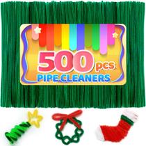 Limpadores de cachimbo IOOLEEM Christmas Green Chenille Stems 500 unidades