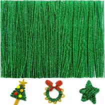 Limpadores de cachimbo IOOLEEM Green Glitter 200 unidades para artesanato