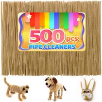 Limpadores de cachimbo IOOLEEM Light Brown Chenille Stems 500 unidades Limpadores de cachimbo IOOLEEM Light Brown Chenille Stems 500 unidades