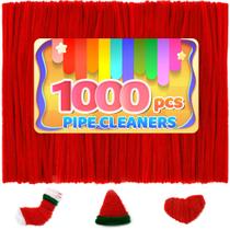 Limpadores de cachimbo IOOLEEM Red Chenille Stems 1000 unidades para artesanato