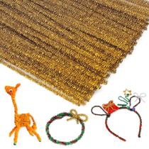 Limpadores de cachimbo Iuuidu Chenille Stem Glitter Gold 100 unidades Limpadores de cachimbo Iuuidu Chenille Stem Glitter Gold 100 unidades