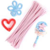 Limpadores de cachimbo LOMIMOS Craft 100 unidades com haste de chenille rosa jade