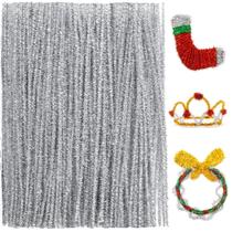 Limpadores de cachimbo Praisebank Silver Glitter 200 unidades de Natal