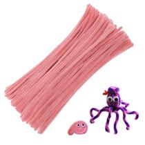 Limpadores de cachimbo, suprimentos artesanais, rosa, 100 unidades, caule de chenille