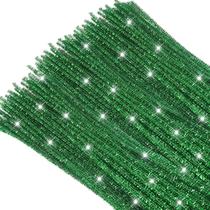 Limpadores de cachimbo TOAOB Christmas Glitter Green 6 mm x 30 cm 100 unidades