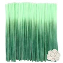 Limpadores de cachimbo TOAOB Gradient Green Chenille Stems 30 cm 100 unidades Limpadores de cachimbo TOAOB Gradient Green Chenille Stems 30 cm 100 unidades