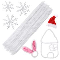 Limpadores de cachimbo Veroave White 60 peças para artesanato e decoração