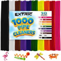 Limpadores de tubos EXTRIC 1000 Pc Chenille Stems 10 cores 6 mm x 30 cm