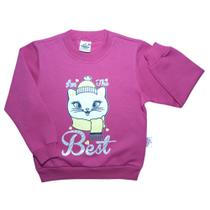 Linda Blusa De Frio Moletom Flanelado Infantil Menina Kids