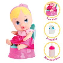 Linda Boneca Little Dolls Faz Xixi Loira - DIVERTOYS