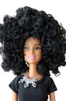 Linda Boneca Negra -cabelos Cacheados - Estilo Barbie - MSP