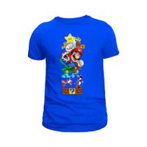 Linda Camiseta Super Mario Jogo Infantil e Adulto Camisa 100% Algodão Blusa unissex Linda Camiseta Super Mario Jogo Infantil e Adulto Camisa 100% Algodão Blusa unissex