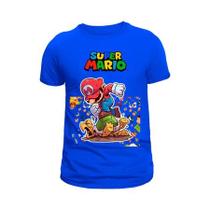 Linda Camiseta Super Mario Jogo Infantil e Adulto Camisa 100% Algodão Blusa unissex