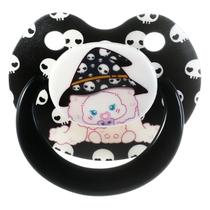 Linda chupeta de Halloween para ansiedade de adultos: bico de silicone Binky de tamanho grande para dormir pacote Bigshield para reduzir o ronco preto