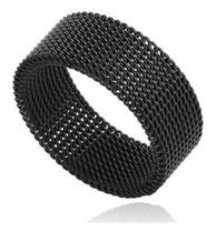 Lindo Anel Flexível Aço Titânio 8mm Prata Ou Preto Lindo Anel Flexível Aço Titânio 8mm Prata Ou Preto