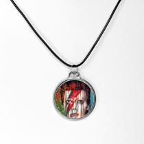 Lindo colar artesanato artistico em resina David Bowie rock