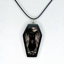Lindo colar caixão trevoso gato dark retro
