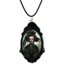 Lindo colar pingente arte edgar allan poe resinada