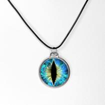 Lindo colar pingente olho de gato arte em resina