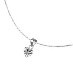Lindo Colar Ponto De Luz Coração De Zircônia Prata 925 Lindo Colar Ponto De Luz Coração De Zircônia Prata 925