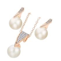 Lindo Conjunto De Colar E Brincos ,Perola Com Dourado