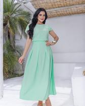 Lindo Conjunto Saia Blusa Sensorial Evangelica Elegante COR:BRANCOTAMANHO:G