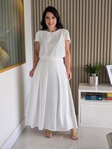 Lindo Conjunto Saia Blusa Sensorial Evangelica Elegante COR:BRANCOTAMANHO:G