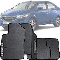 Lindo jogo de tapete emborrachado com acabamento preto espcífico presonalizado com o nome do carro chevrolet prisma