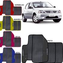 Lindo jogo tapete 4 peças carro automotivo na cor amaerleo azul preto rosa vermelho renault logan 2