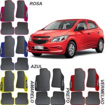 Lindo jogo tapete 4 peças carro automotivo na cor amarela azul preto rosa vermelho chevrolet onix 2