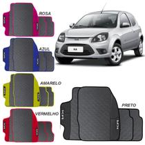 Lindo jogo tapete 4 peças carro automotivo na cor amarelo azul preto rosa vermelho ford ka 2011 a 2