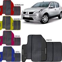 Lindo jogo tapete 4 peças carro automotivo na cor amarelo azul preto rosa vermelho renault sandero