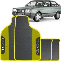 Lindo jogo tapete 4 peças carro automotivo na cor amarelo volkswagen gol g1 quadrado 1980 a 1994 to