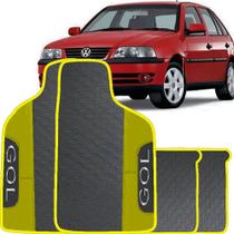 Lindo jogo tapete 4 peças carro automotivo na cor amarelo volkswagen gol g3 1999 a 2005 todos embor