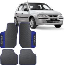 Lindo jogo tapete 4 peças carro automotivo na cor azul chevrolet celta 2000 a 2006 todos emborracah