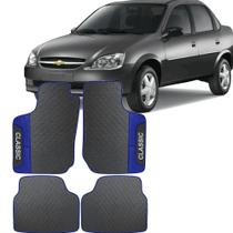 Lindo jogo tapete 4 peças carro automotivo na cor azul chevrolet classic ls 2011 a 2018 todos embor
