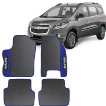 Lindo jogo tapete 4 peças carro automotivo na cor azul chevrolet spin 2011 a 2021 5 lugares emborra