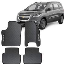 Lindo jogo tapete 4 peças carro automotivo na cor preto chevrolet spin 2011 a 2021 5 lugares emborr