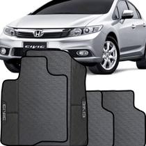 Lindo jogo tapete 4 peças carro automotivo na cor preto honda civic 2011 a 2015 todos emborracahdo