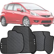 LINDO JOGO TAPETE 4 PEÇAS CARRO AUTOMOTIVO NA COR PRETO Honda Fit 2003 a 2007 TODOS EMBORRACAHDO EC