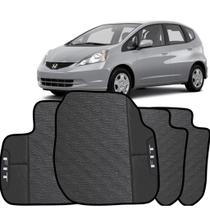 LINDO JOGO TAPETE 4 PEÇAS CARRO AUTOMOTIVO NA COR PRETO Honda Fit 2007 a 2014 TODOS EMBORRACAHDO E