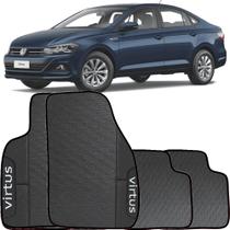 Lindo jogo tapete 4 peças carro automotivo na cor preto volkswagen virtus 2019 a 2023 todos emborracahdo ecologico