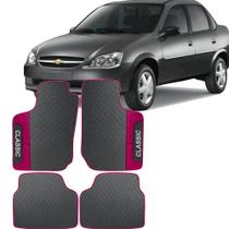 Lindo jogo tapete 4 peças carro automotivo na cor rosa chevrolet classic ls 2011 a 2018 todos embor Lindo jogo tapete 4 peças carro automotivo na cor rosa chevrolet classic ls 2011 a 2018 todos embor