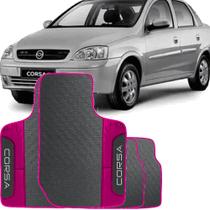 Lindo jogo tapete 4 peças carro automotivo na cor rosa chevrolet corsa sedan joy 2003 a 2009 frente
