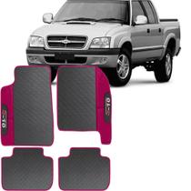 Lindo jogo tapete 4 peças carro automotivo na cor rosa chevrolet s10 2009 a 2012 todos emborracahdo