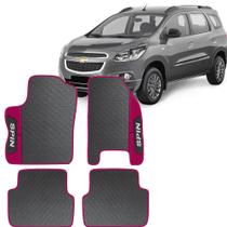Lindo jogo tapete 4 peças carro automotivo na cor rosa chevrolet spin 2011 a 2021 5 lugares emborra